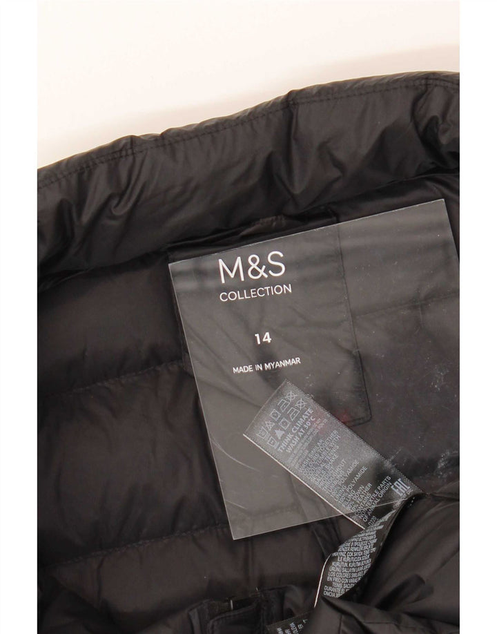 Colete acolchoado feminino Marks & Spencer UK 14 médio preto poliamida