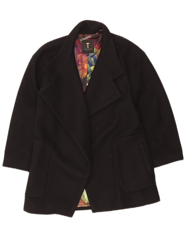 Sobretudo aberto grande Ted Baker feminino tamanho 1 XS preto