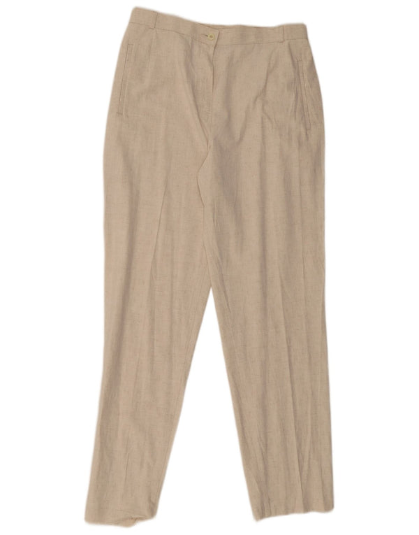 Calça Chino Feminina Marks & Spencer Reino Unido 14 Médio W30 L30 Bege Salpicado