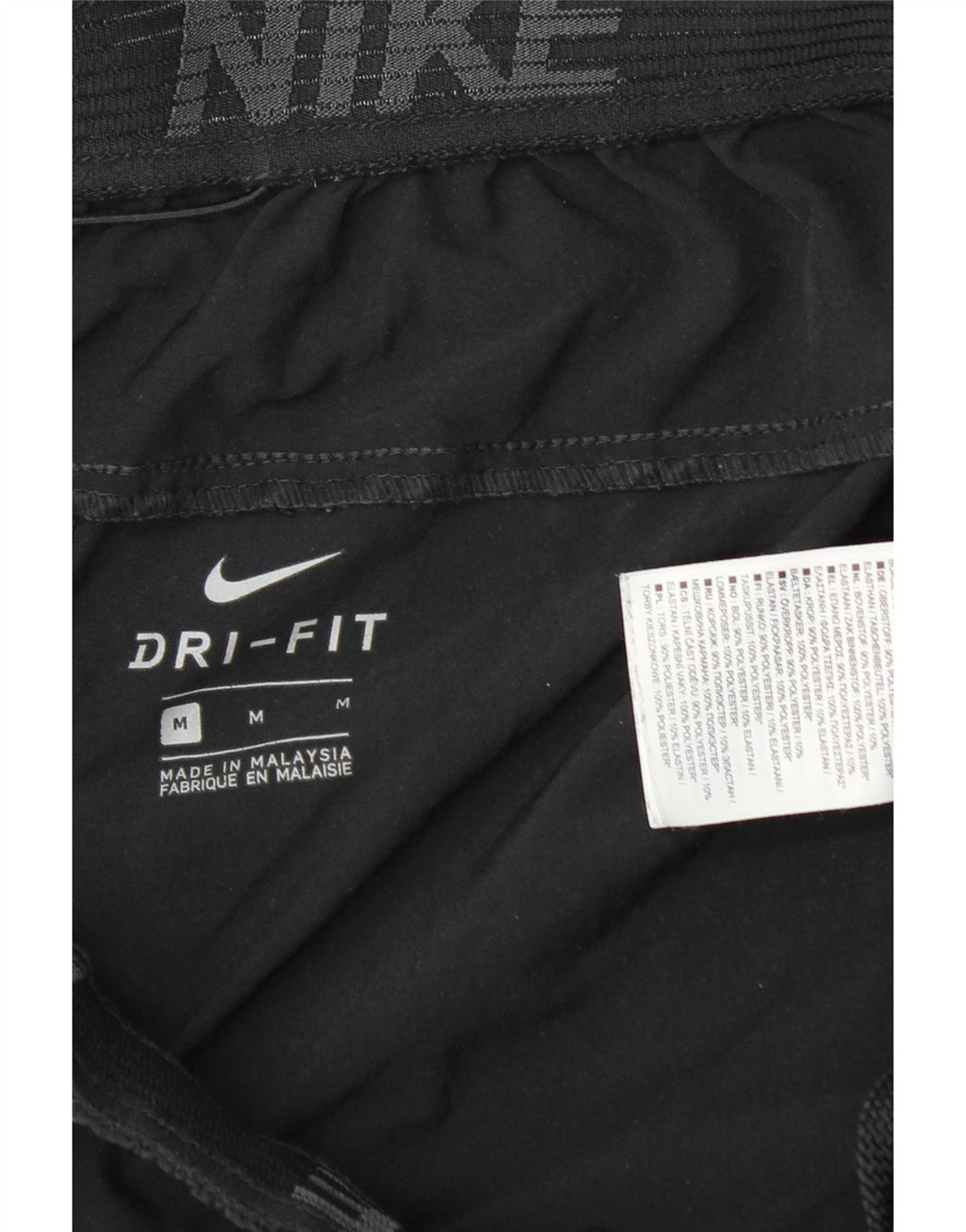 Shorts esportivos masculinos Nike Dri Fit médio preto colorblock poliéster