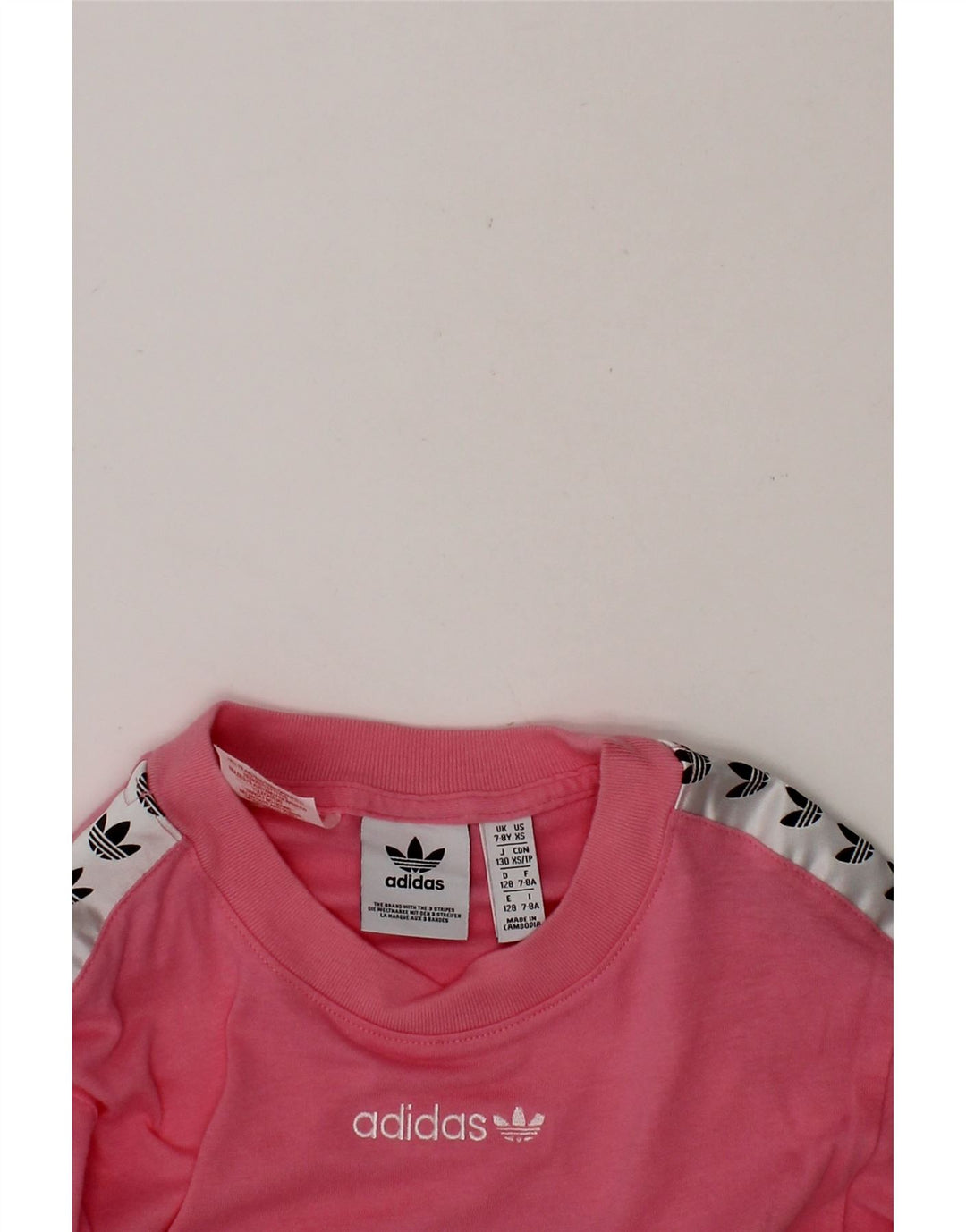 ADIDAS Girls Graphic T-Shirt Top 7-8 Years Multicoloured Colourblock Vintage Adidas and Second-Hand Adidas from Messina Hembry 