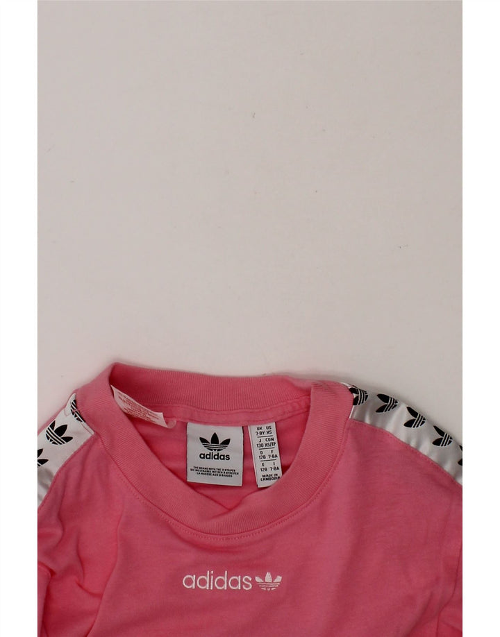 ADIDAS Girls Graphic T-Shirt Top 7-8 Years Multicoloured Colourblock Vintage Adidas and Second-Hand Adidas from Messina Hembry 