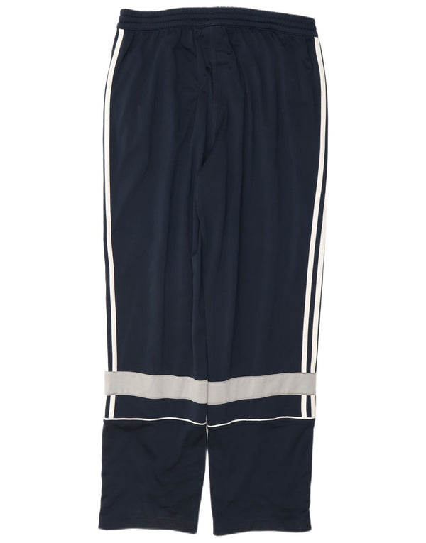 Calça de treino masculina Adidas UK 44/46 grande bloco colorido azul marinho