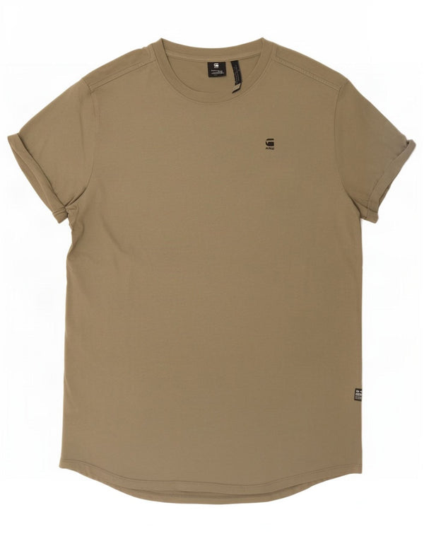 G-Star Mens T-Shirt Top Medium Khaki