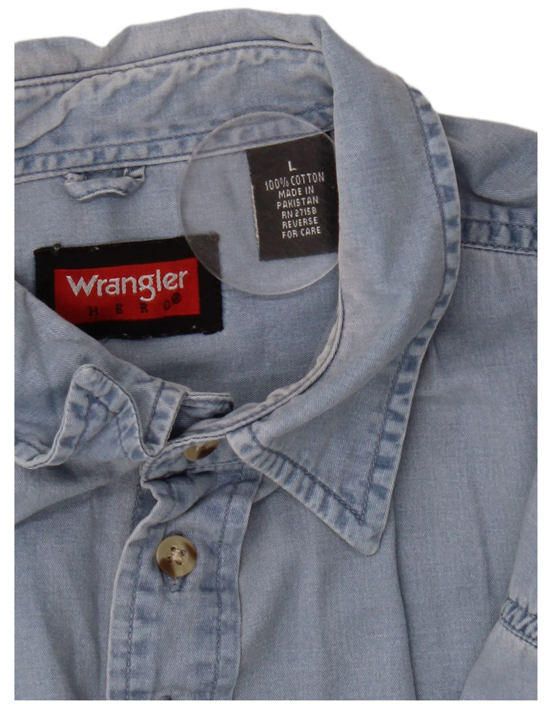 Wrangler Camisa masculina de manga curta grande algodão azul