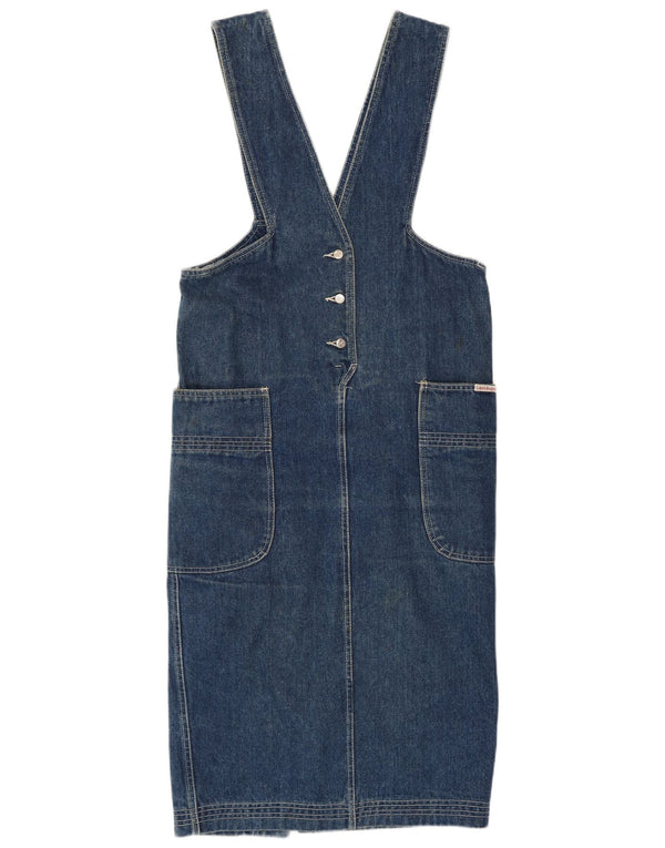 Vestido avental feminino Laura Biagiotti jeans Reino Unido 12 algodão azul médio