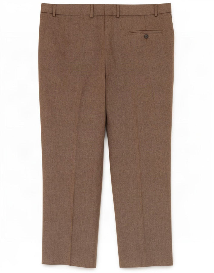 Calça masculina de ajuste regular Marks & Spencer W40 L29 poliéster bege
