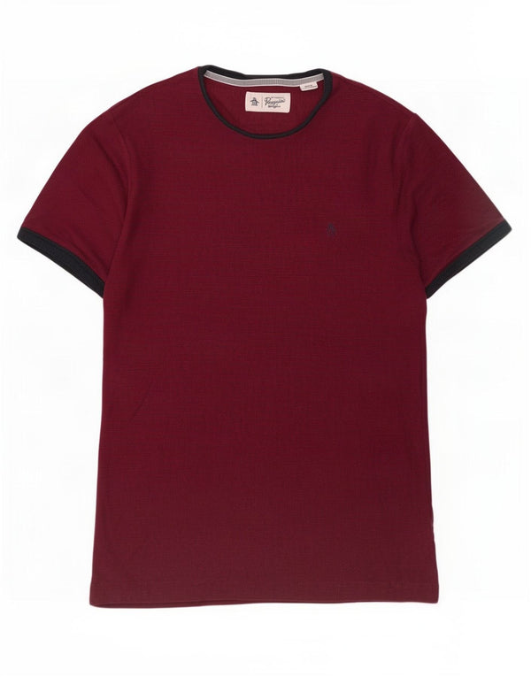 Camiseta masculina Penguin Top médio algodão Borgonha
