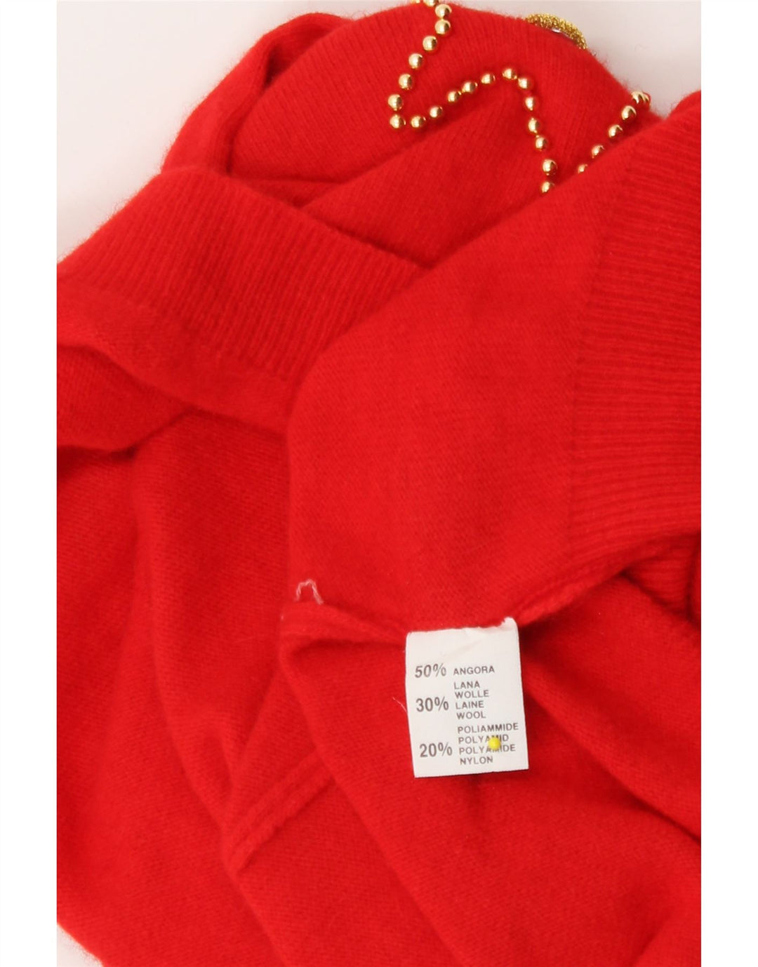 Suéter feminino vintage com estampa abstrata, gola redonda, Reino Unido 14, médio, vermelho