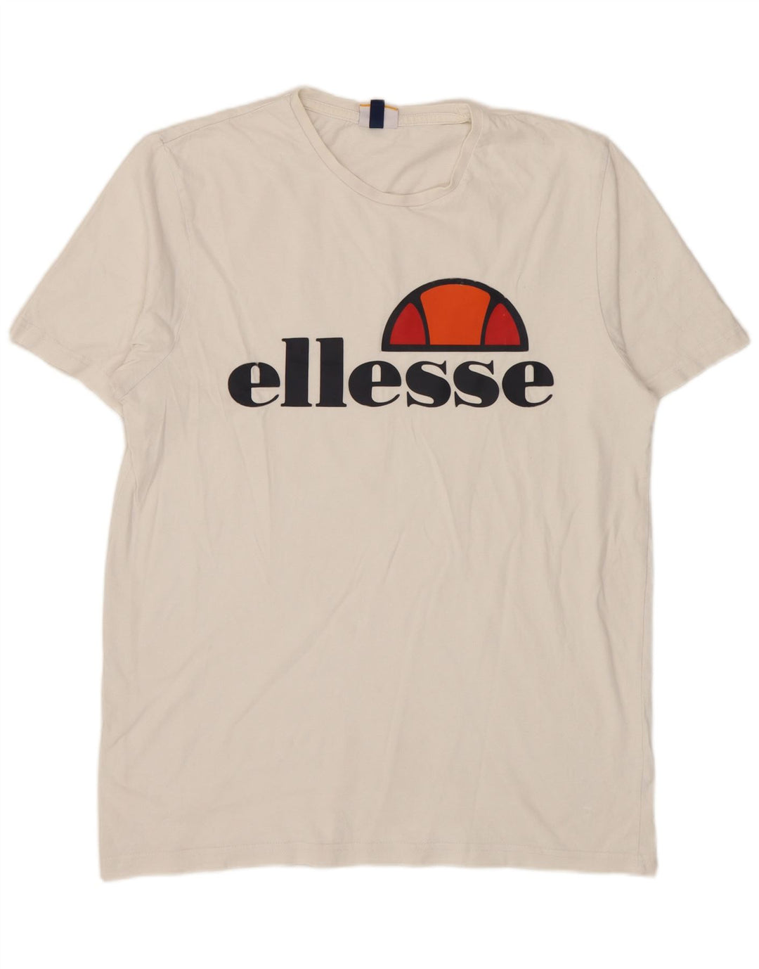 Ellesse Camiseta masculina gráfica top grande branco