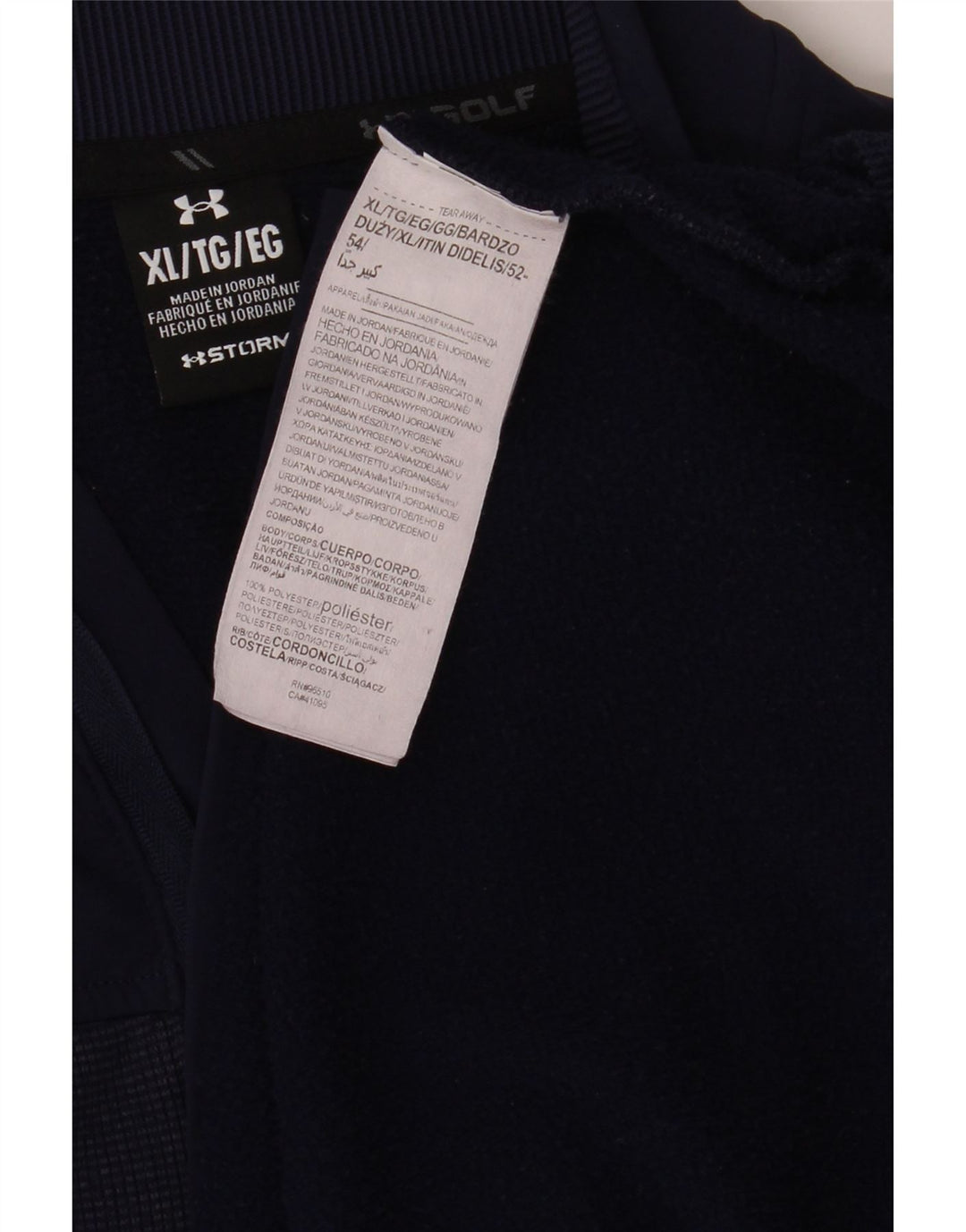 UNDER ARMOUR Suéter masculino com zíper e gola XL azul marinho poliéster
