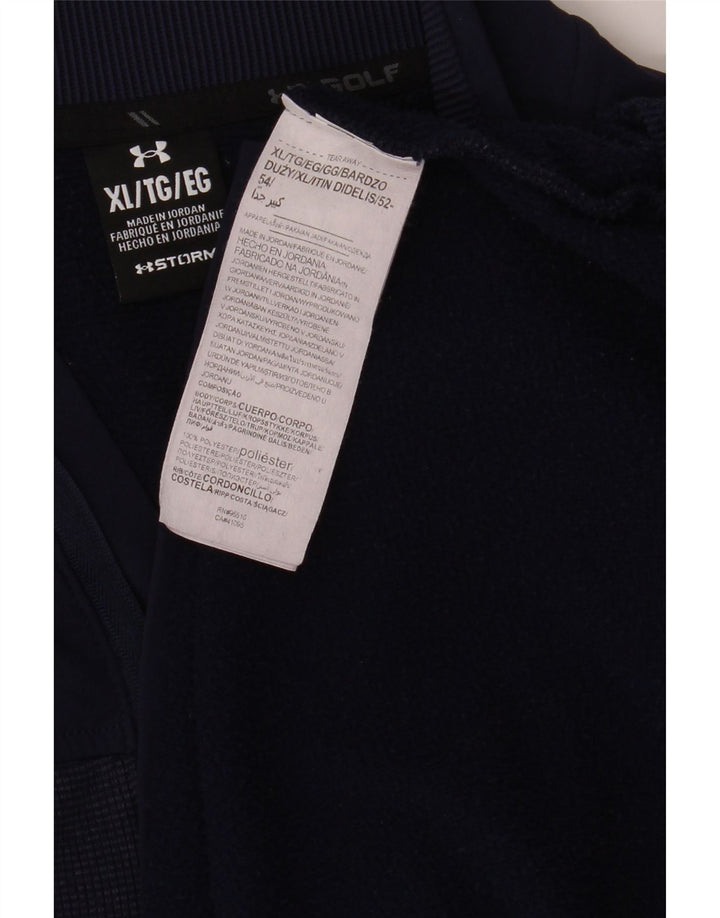 UNDER ARMOUR Suéter masculino com zíper e gola XL azul marinho poliéster