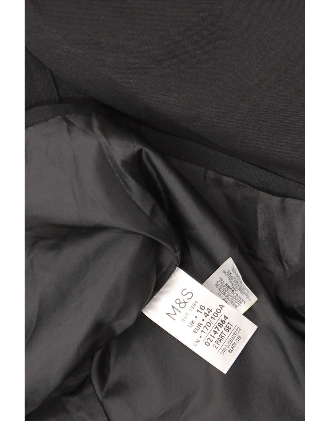 Casaco impermeável feminino Marks & Spencer Reino Unido 16 grande poliéster preto