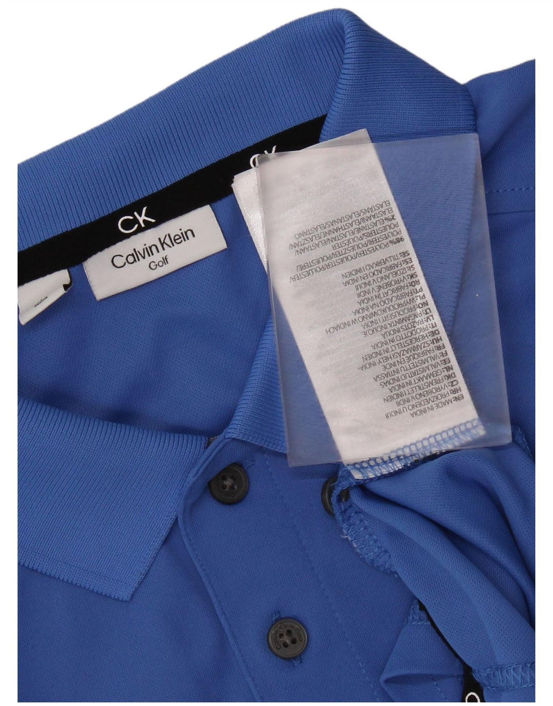 Camisa polo masculina CALVIN KLEIN estampada azul médio poliéster
