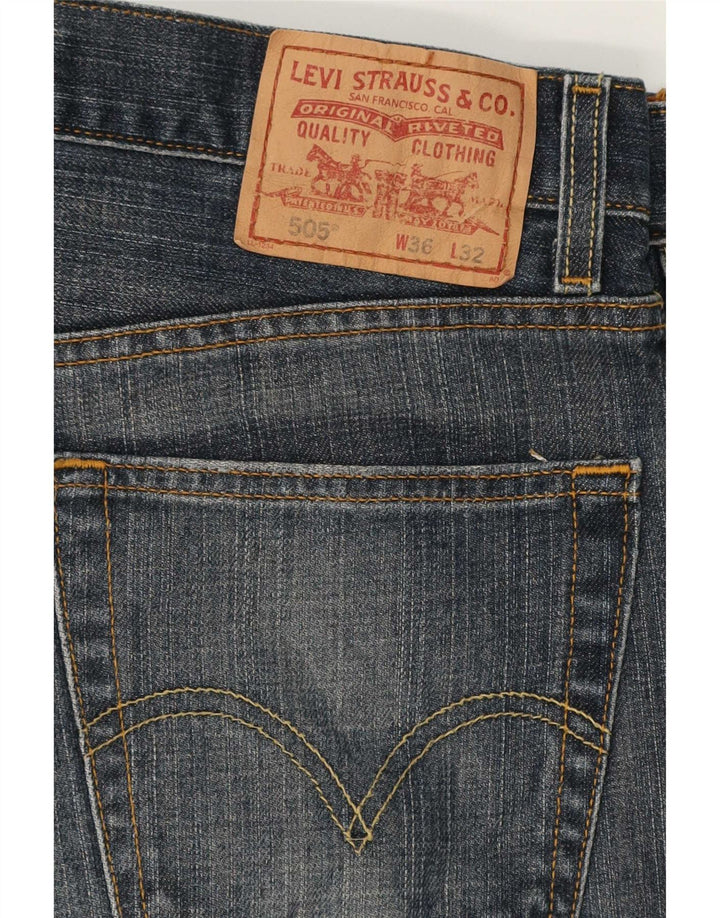 Calça jeans masculina Levi's 505 Regular Fit Straight W36 L29 Azul Algodão