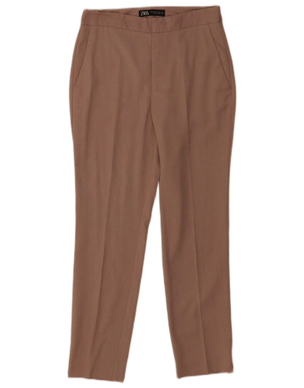 Zara Calça Chino Feminina Slim EU 34 2XS W24 L25 Marrom Poliéster