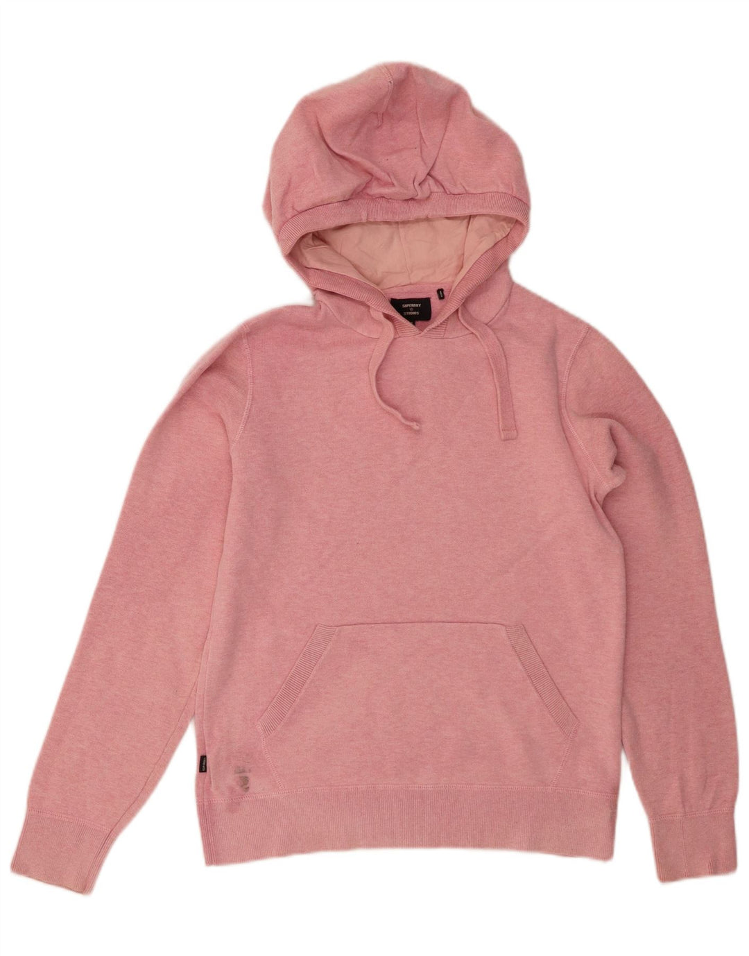 Jumper com capuz feminino SUPERDRY UK 8 pequeno algodão rosa