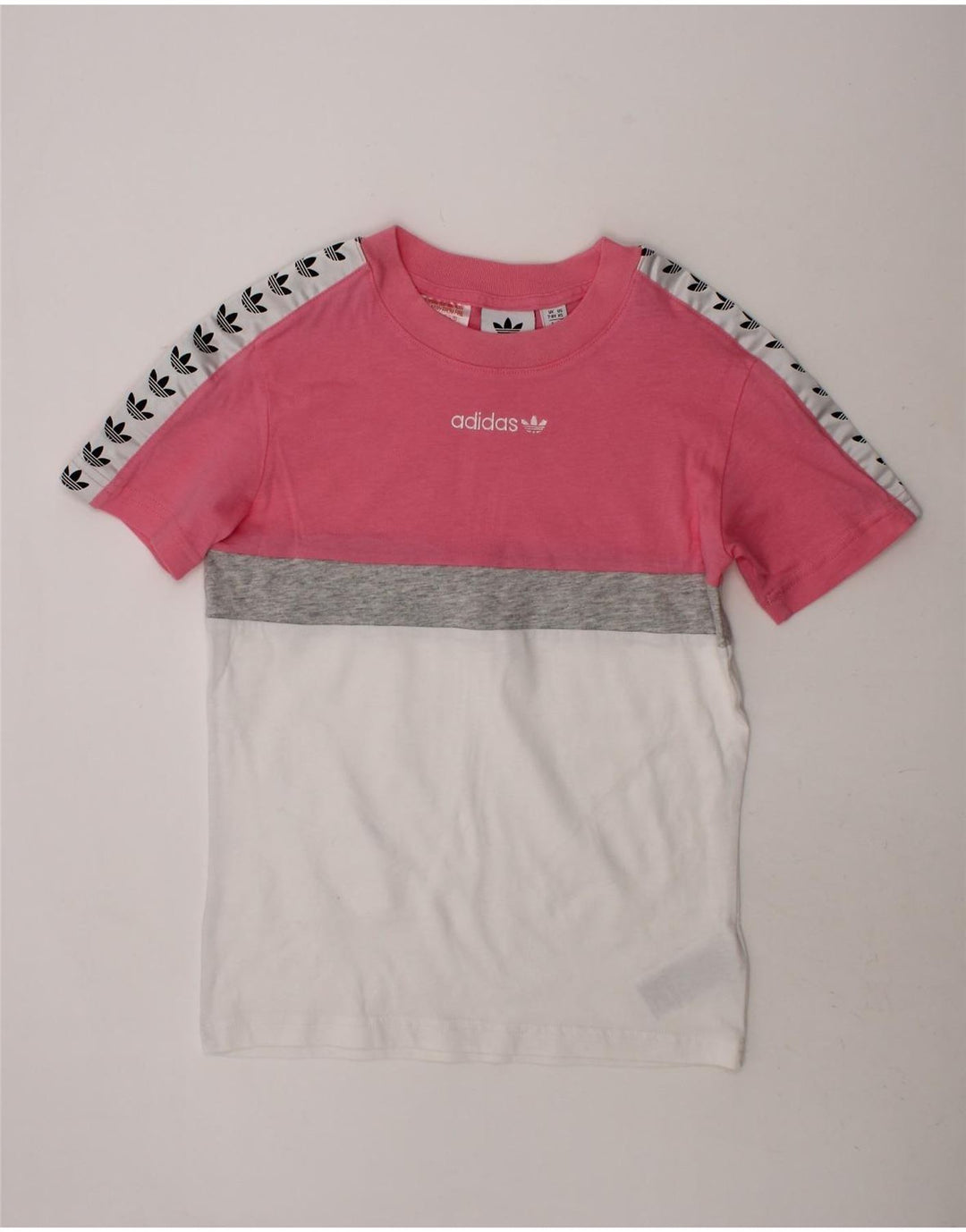 ADIDAS Girls Graphic T-Shirt Top 7-8 Years Multicoloured Colourblock Vintage Adidas and Second-Hand Adidas from Messina Hembry 