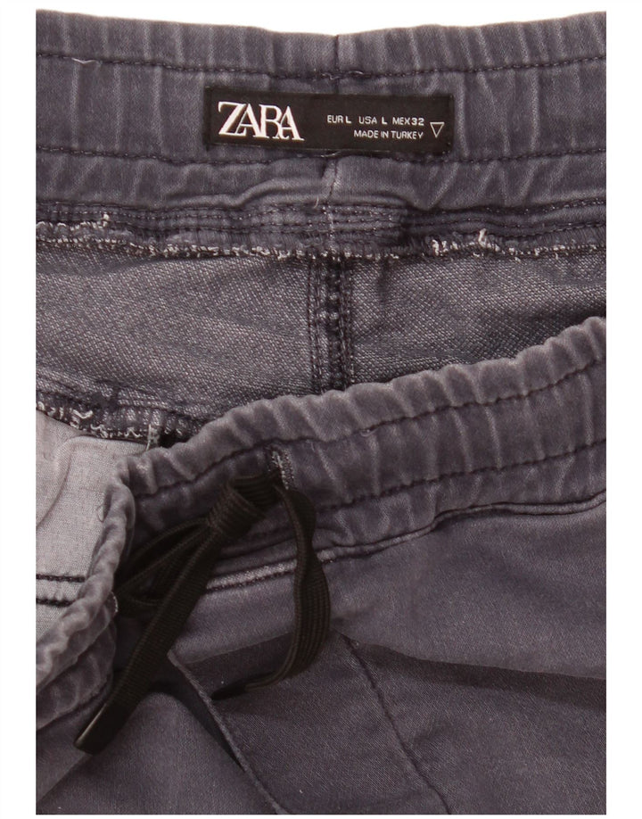 Zara Mens Chino Shorts Grande W32 Azul Marinho