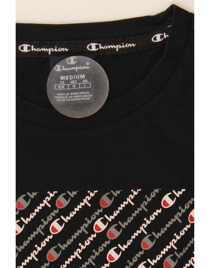 Camiseta masculina gráfica Champion Top médio preto