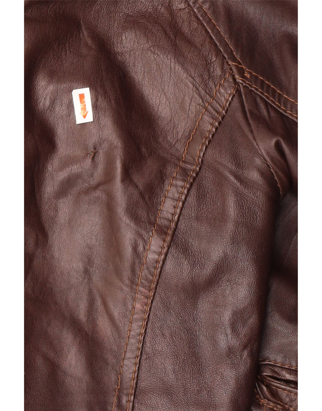 Jaqueta de couro feminina Sandro Ferrone UK 18 XL marrom