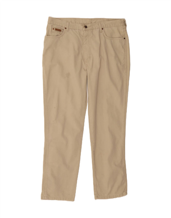 WRANGLER Mens Straight Casual Trousers W38 L32 Beige Cotton Vintage Wrangler and Second-Hand Wrangler from Messina Hembry 
