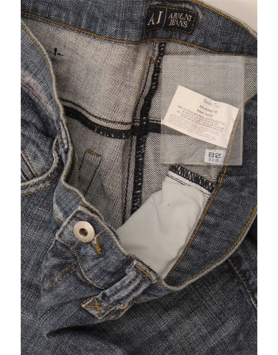 Calça Jeans Capri Feminina Armani W28 L22 Azul Algodão