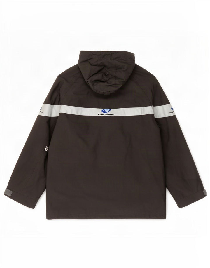 Jaqueta corta-vento masculina Helly Hansen com capuz Reino Unido 38 bloco cinza médio