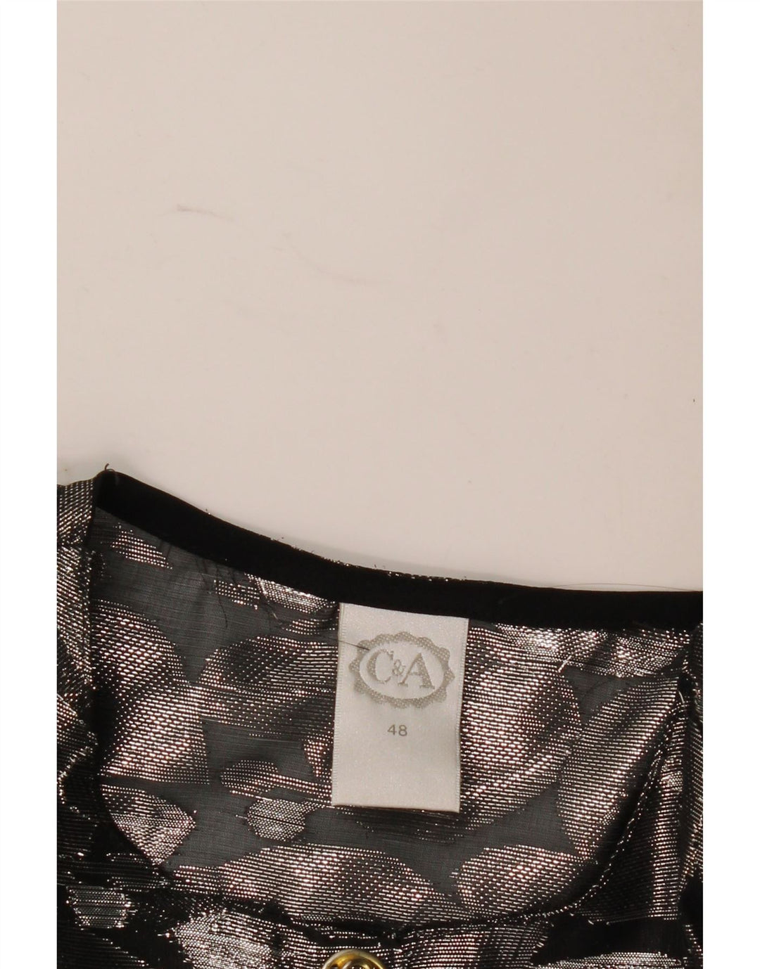 C&A Blusa feminina manga curta com estampa abstrata IT 48 XL prata