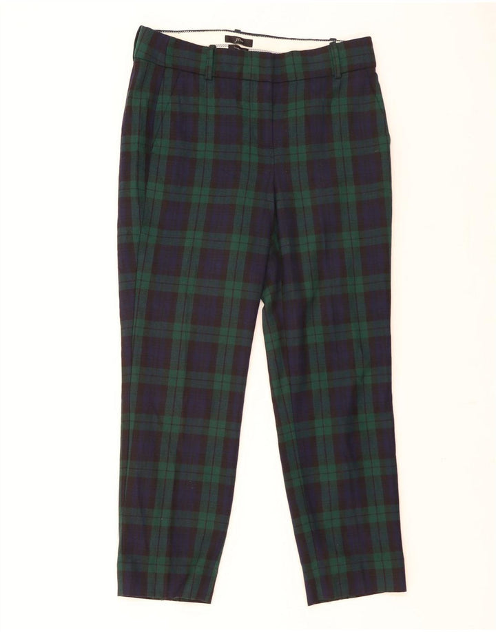 J. Crew Calça feminina Cameron cortada US 6 médio W30 L26 xadrez verde