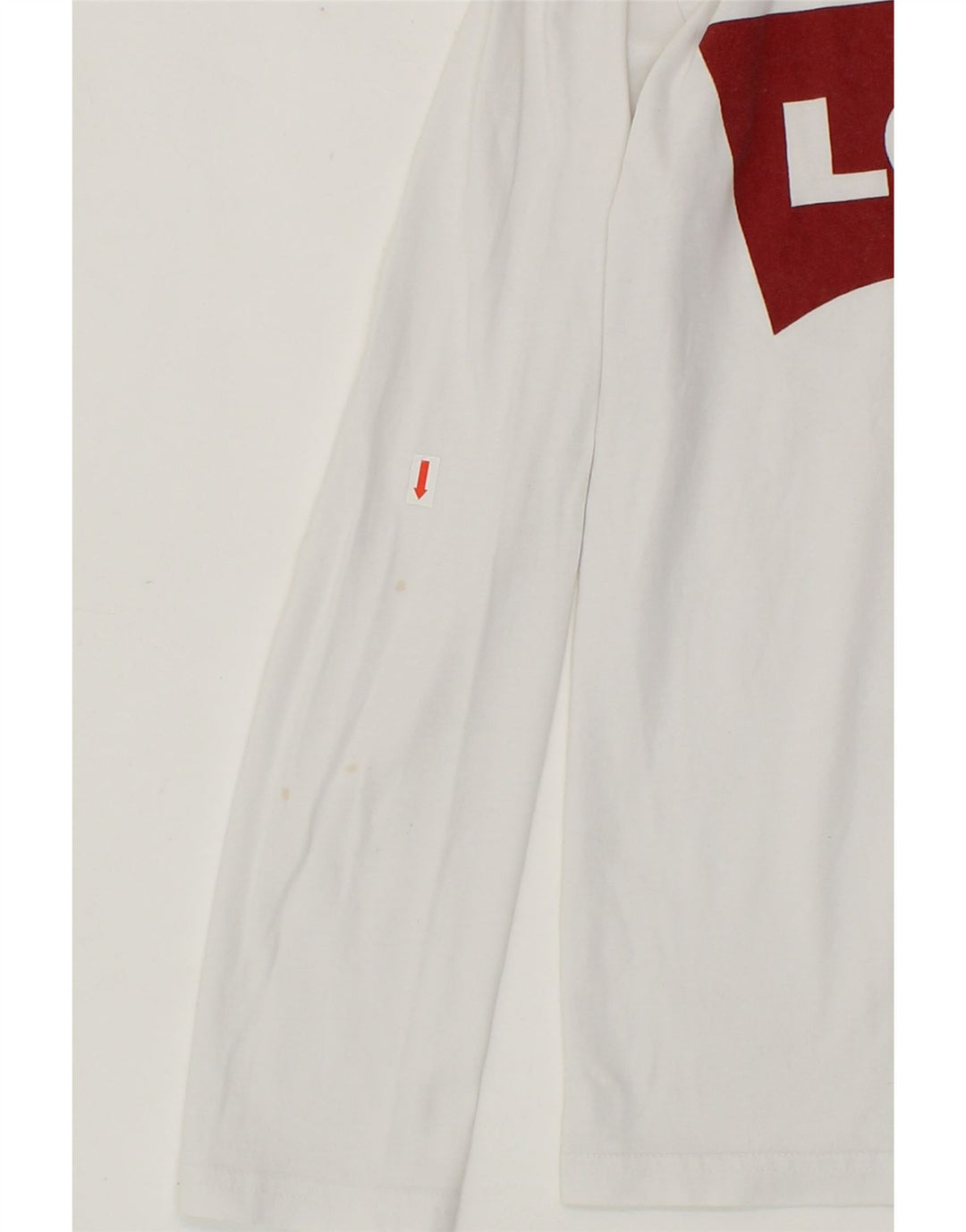 LEVI'S Boys Graphic Top Long Sleeve 13-14 Years White Cotton Vintage Levi's and Second-Hand Levi's from Messina Hembry 