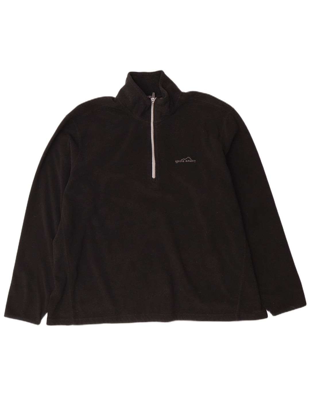 Eddie Bauer Suéter masculino de lã com zíper e gola 2XL poliéster preto