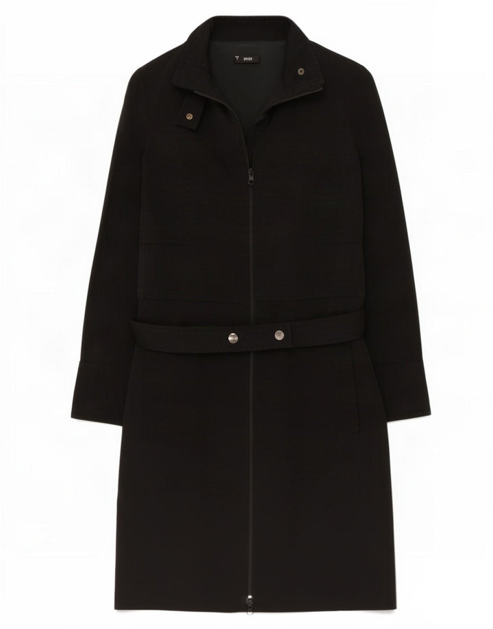 Vestido feminino de manga comprida Hugo Boss UK 10 pequeno poliéster preto