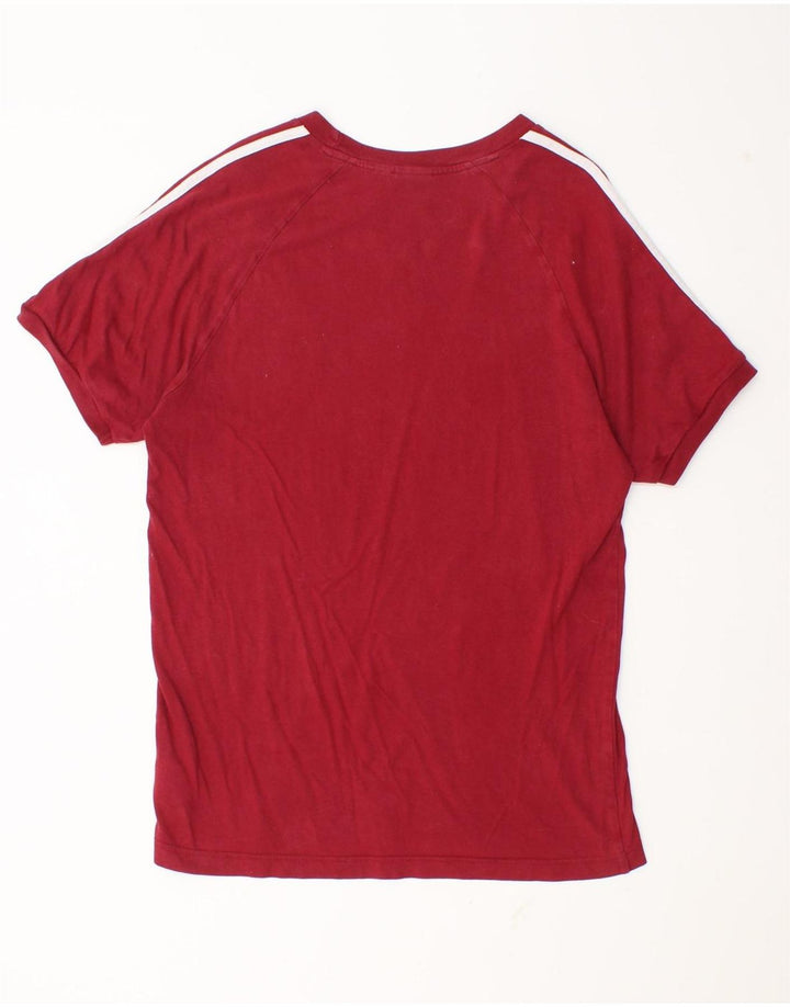 Adidas Mens Camiseta Top Médio Algodão Borgonha