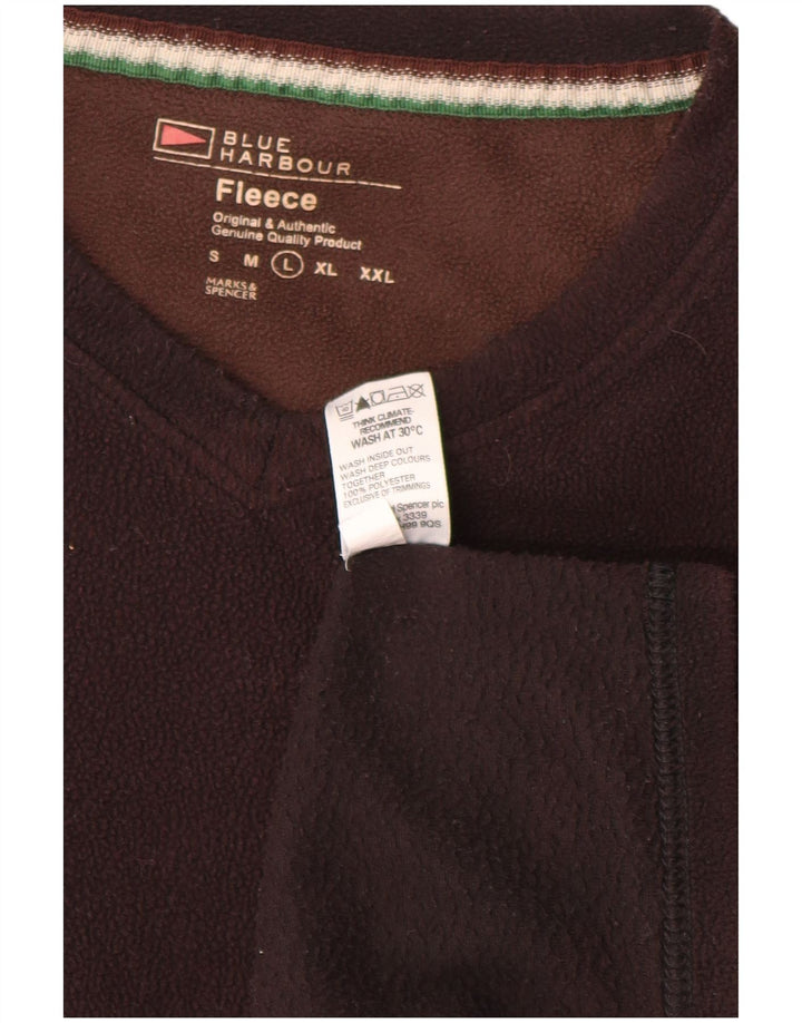 Suéter de lã masculino Marks & Spencer Blue Harbor grande poliéster marrom