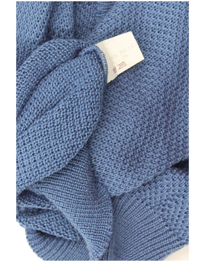 Suéter Cardigan Feminino Vintage IT 46 Grande Poliéster Azul