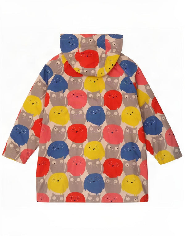 Boden Girls Graphic Hooded Windbreaker Coat 9-10 Years Algodão Multicolorido