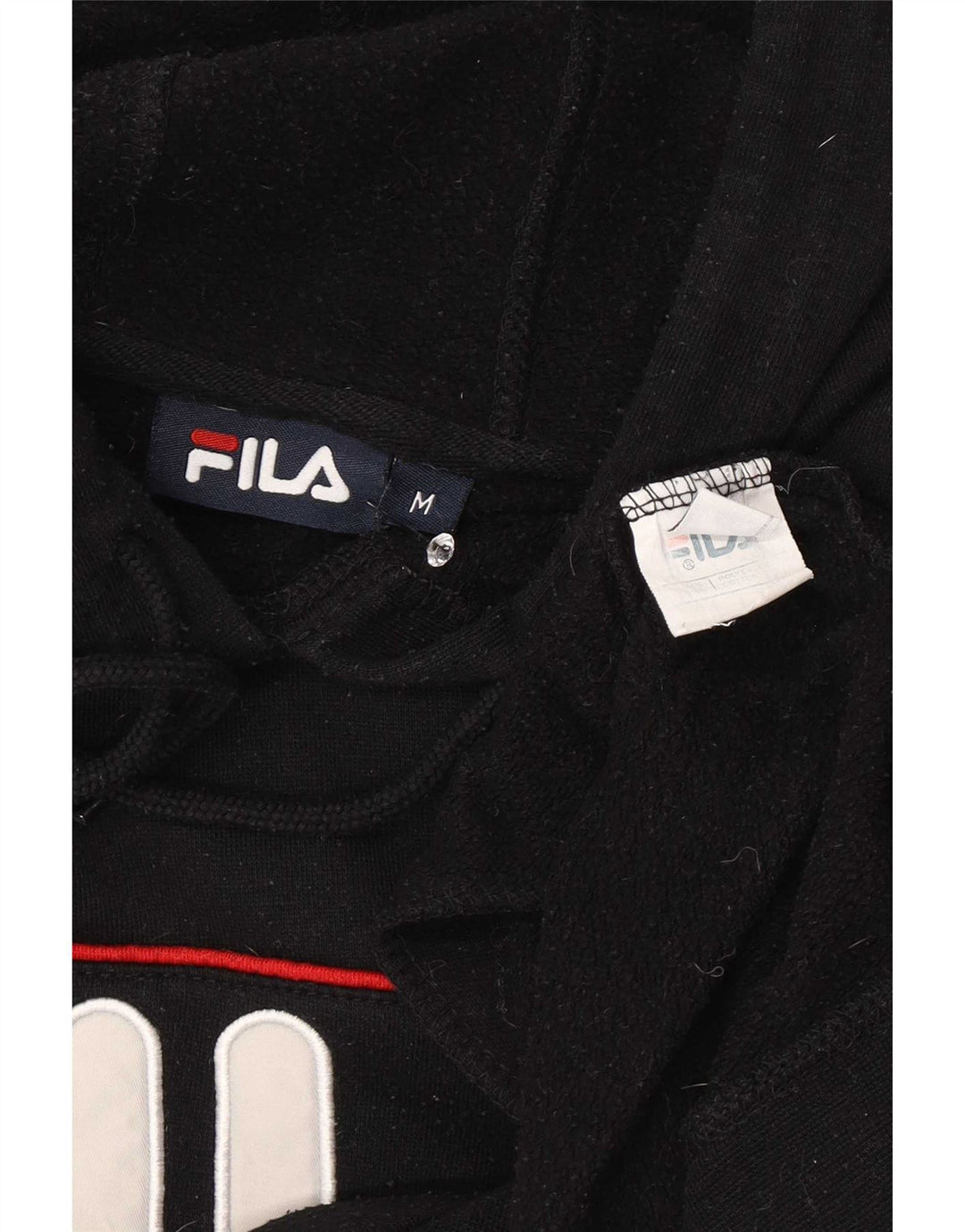 Fila Mens Graphic Hoodie Jumper Médio Preto Listrado Poliéster