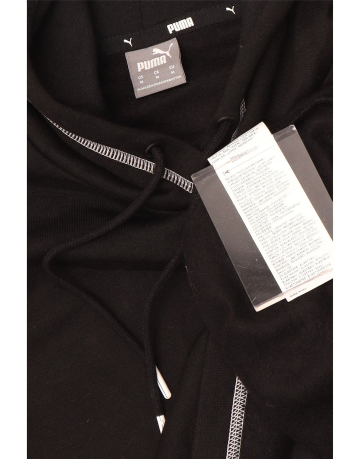 PUMA feminino oversized gráfico moletom com capuz Reino Unido 14 médio algodão preto