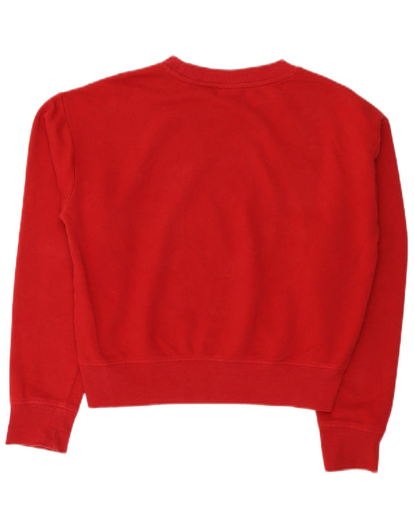 Champion moletom feminino cropped com estampa gráfica UK 14 algodão vermelho médio