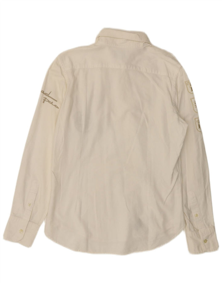Camisa masculina LA MARTINA Buenos Aires gráfica média algodão branco