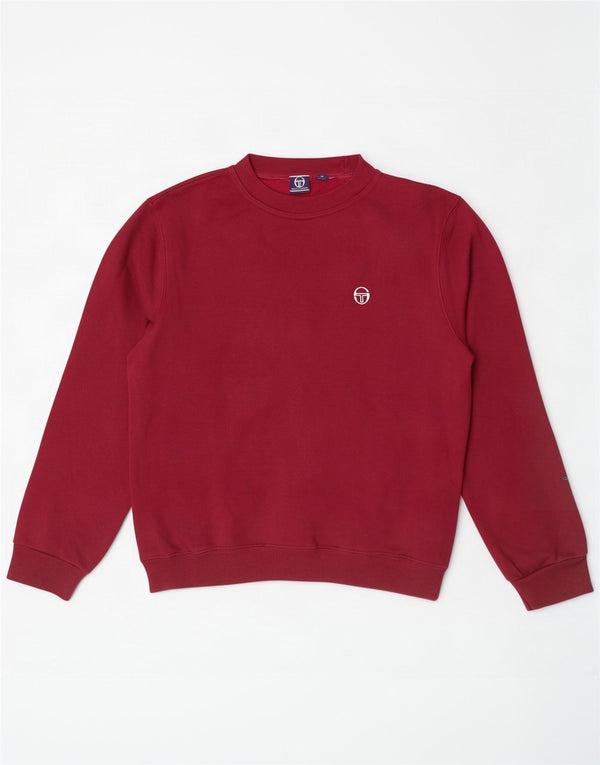 Sergio Tacchini moletom feminino jumper UK 10 pequeno Borgonha