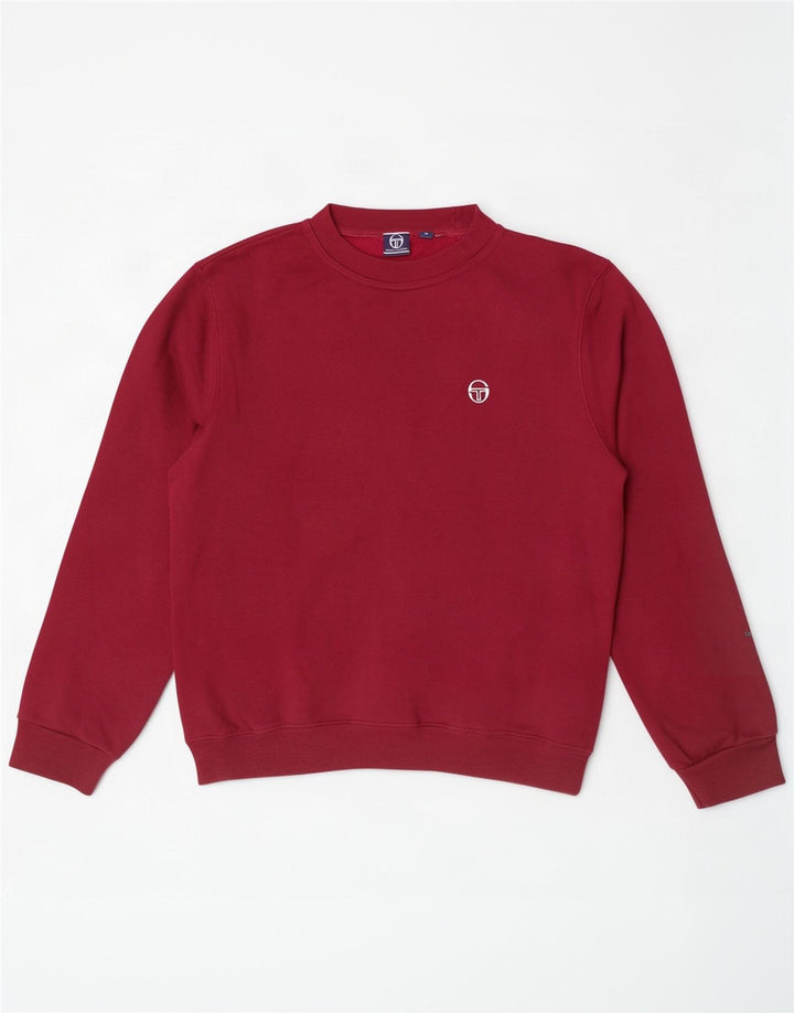 Sergio Tacchini moletom feminino jumper UK 10 pequeno Borgonha