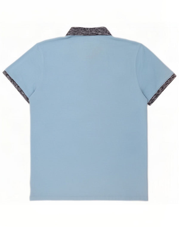 Jack & Jones Mens Slim Fit Rugby Polo Shirt 2XL Blue Cotton