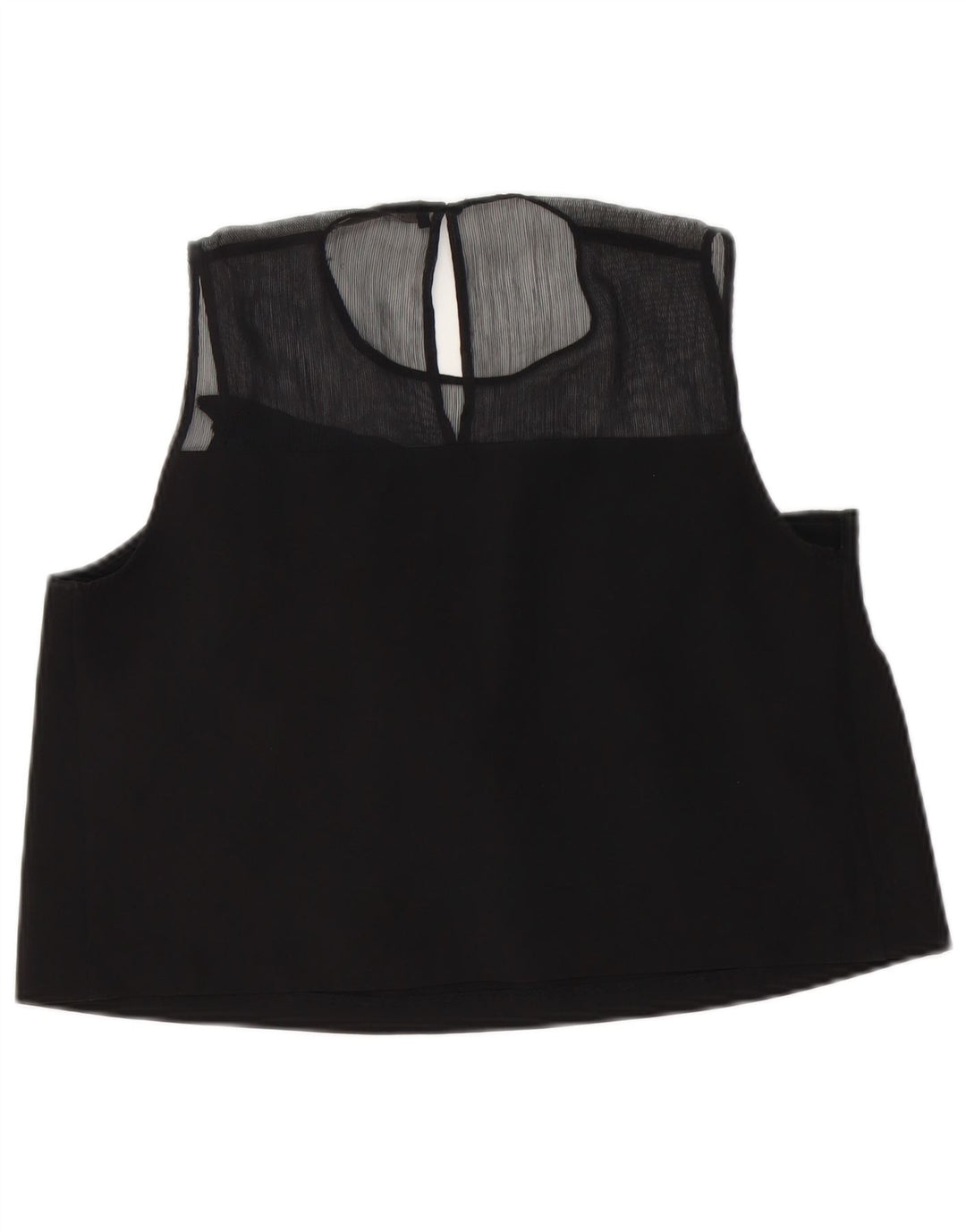 Blusa feminina sem mangas Zara Top UK 14 grande preto