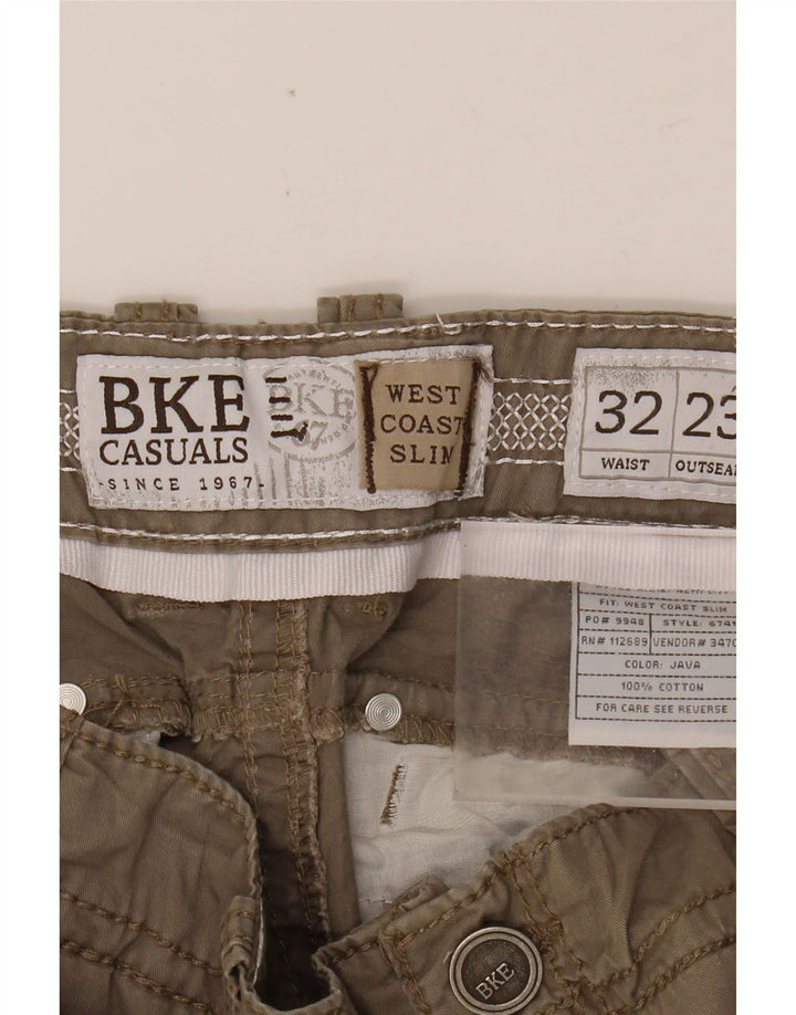 BKE Mens Chino Shorts W32 Algodão Bege Médio