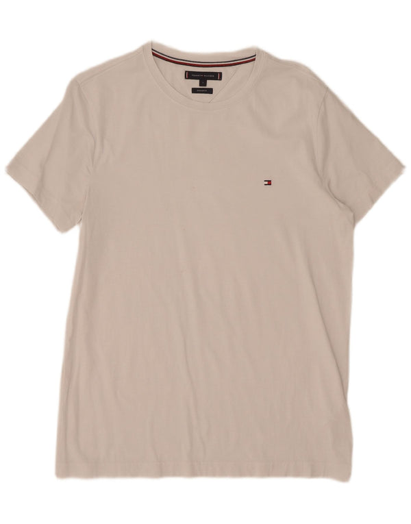 Tommy Hilfiger Mens Extra Slim Camiseta Top Grande Algodão Branco