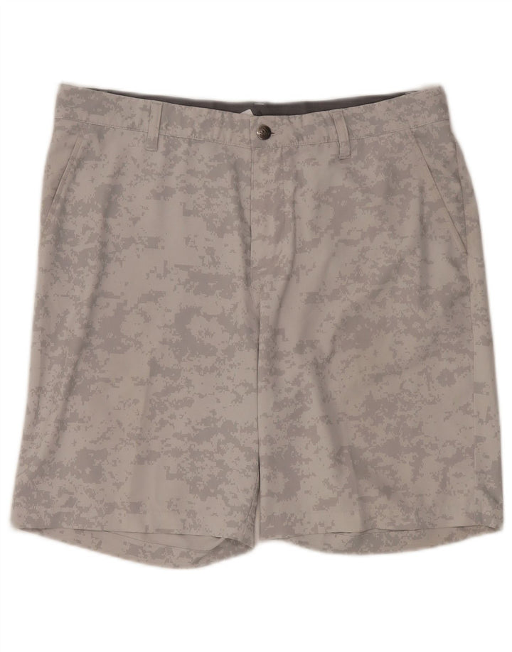 Shorts esportivos masculinos Adidas grande poliéster camuflado cinza