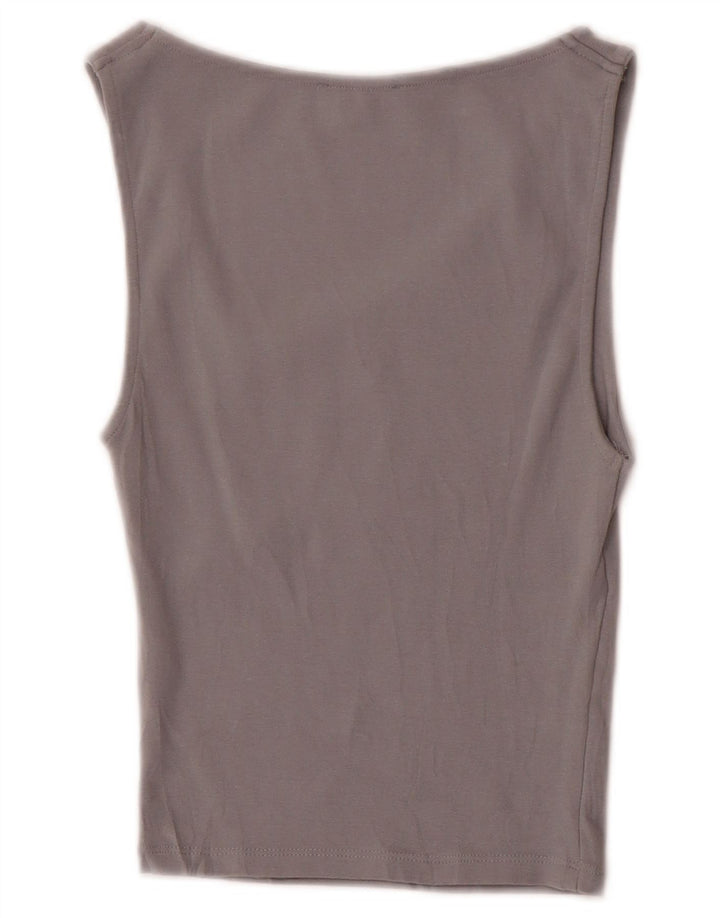 Zara Womens Crop Vest Top UK 8 Pequeno Cinza