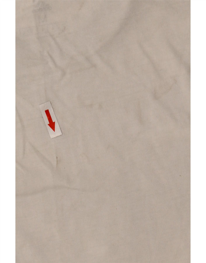 Adidas Mens Camiseta Top Médio Algodão Branco